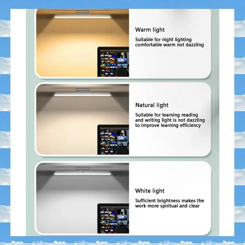 

A11I 2X Wireless LED Wall Reading Light Stick On Bunk Dimmable Contact Lights Headboard Adhesive Lamp For Makeup Mirror