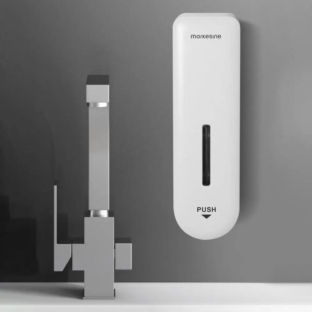 Wall Mounted No-Drill Soap Dispenser Press Pump Liquid Soap Wall Mount Soap Dispenser Anti-Drip Design Large Capacity