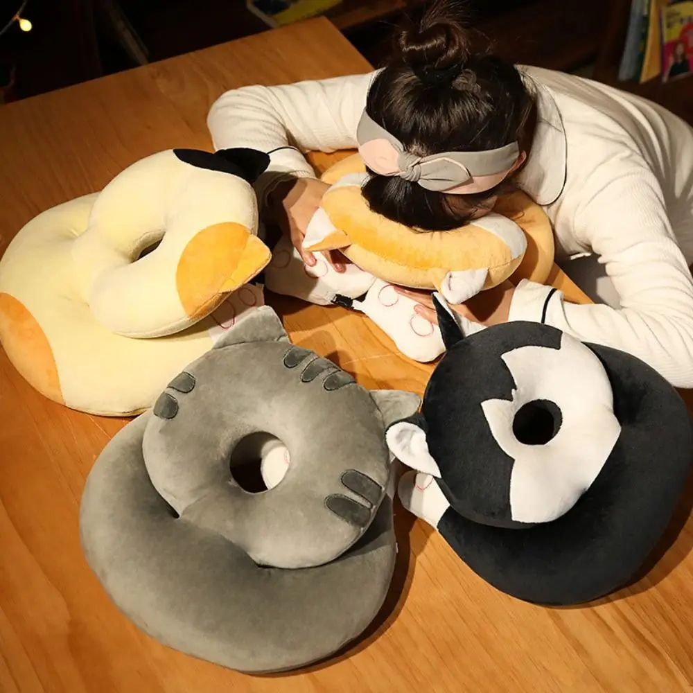 Almohada calentadora de manos de doble capa, almohada de felpa súper suave para gato, almohada para siesta en la oficina, relleno para mantener el calor, almohada para el cuello Shiba Inu para hombres y mujeres