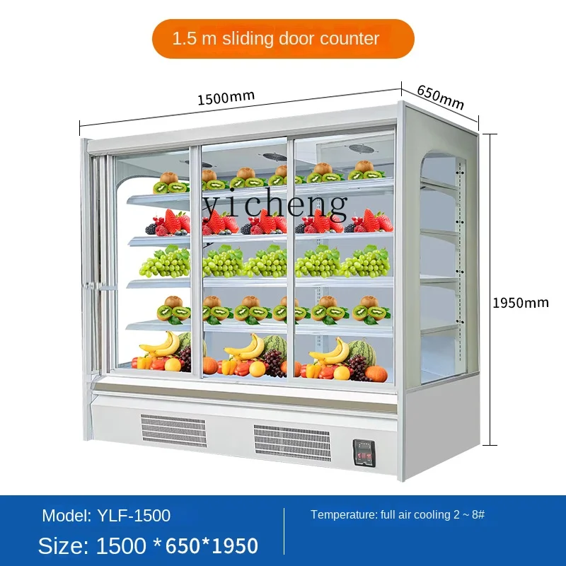 ZC Fruit Fresh Cabinet Refrigerated Display Cabinet Sour Milk Beverage Showcase Supermarket Commercial Use