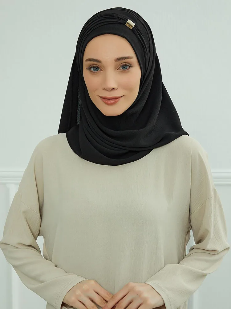 Inner Hijabs For Woman Long Muslim Scarf Shawl Plain Soft Turban Tie Head Wraps For Women Islamic Clothing