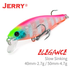 Jerry elegância lento afundando wobbler ultraleve isca dura 5cm 4cm plug manivela apertado oscilante isca de pesca