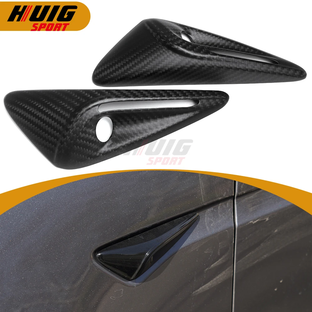 

2Pcs For Tesla Model X 2023 2024 Matte Carbon Fiber Exterior Camera Frame Side Fender Stickers Cover Trim Car Accessories