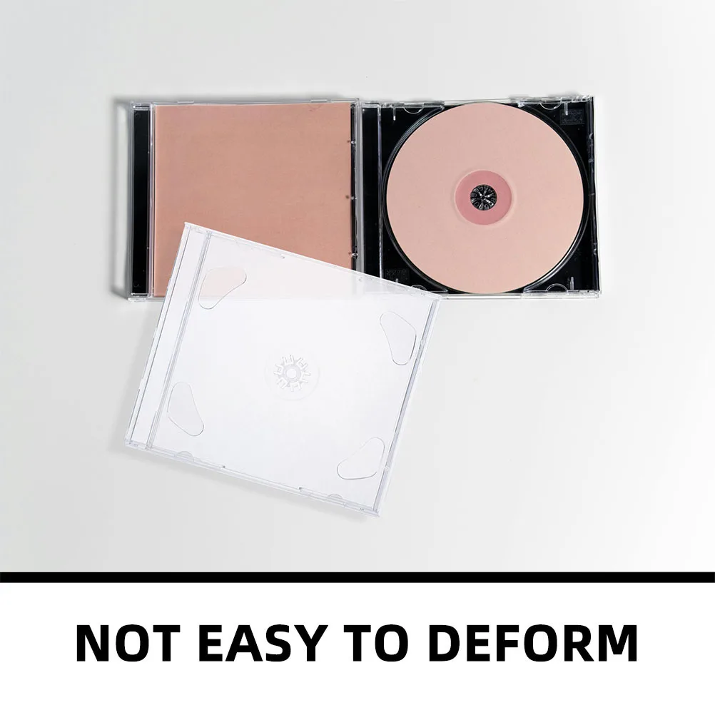 

10pcs Clear CD Cases Disc Holder Empty Dvd Boxes Polystyrene Lightweight Safe Travel Home Practical Storage Organizers