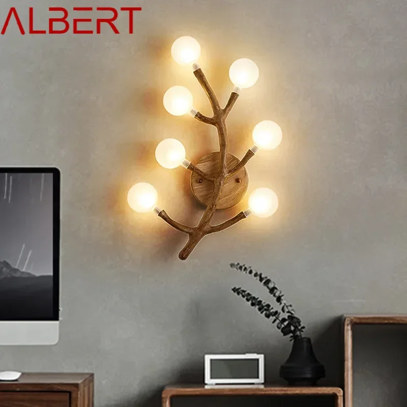 ALBERT Nordic Wall Lights LED Modern Creative Resin Luxury Sconce Lamp For Home Living Room Bedroom Bedside Decor