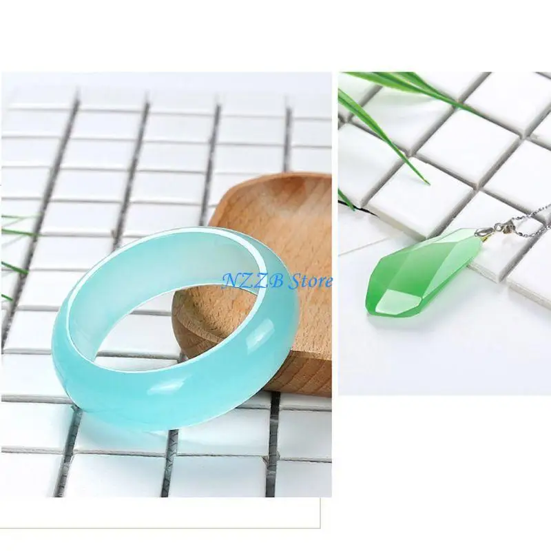 

T21F Волшебный нефритовый агат ручной работы, кристаллический камень, порошок, пигмент, смола, форма для изготовления ювелирных