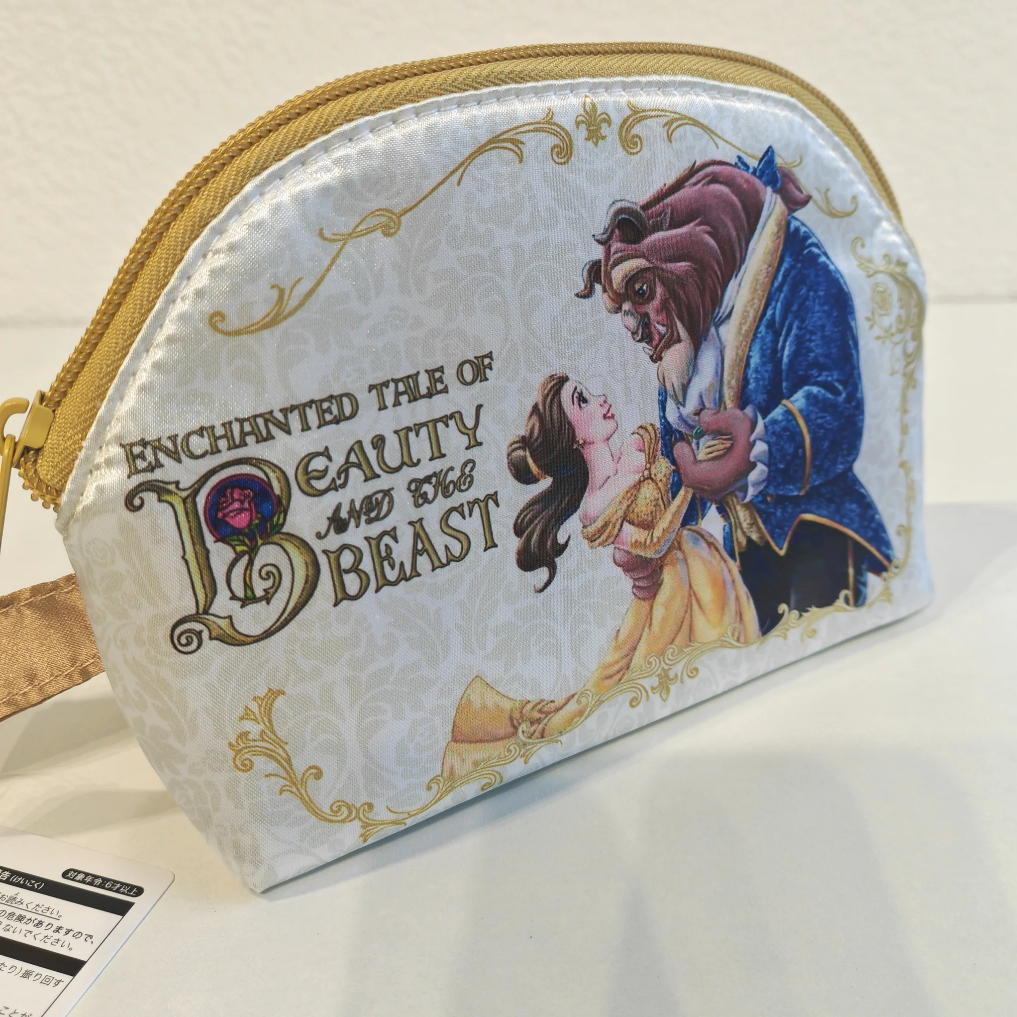 Authentieke Belle en het Beest Beeldjes Disney Anime Theepot Handheld Make-up Tas Opbergtas Muntpakket