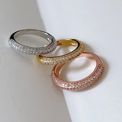 For Women Luxury Single Row Cubic Zirconia Ring Wedding Party Ring Ladies Jewelry Fashion Ring Party Jewelry Glitter Ring