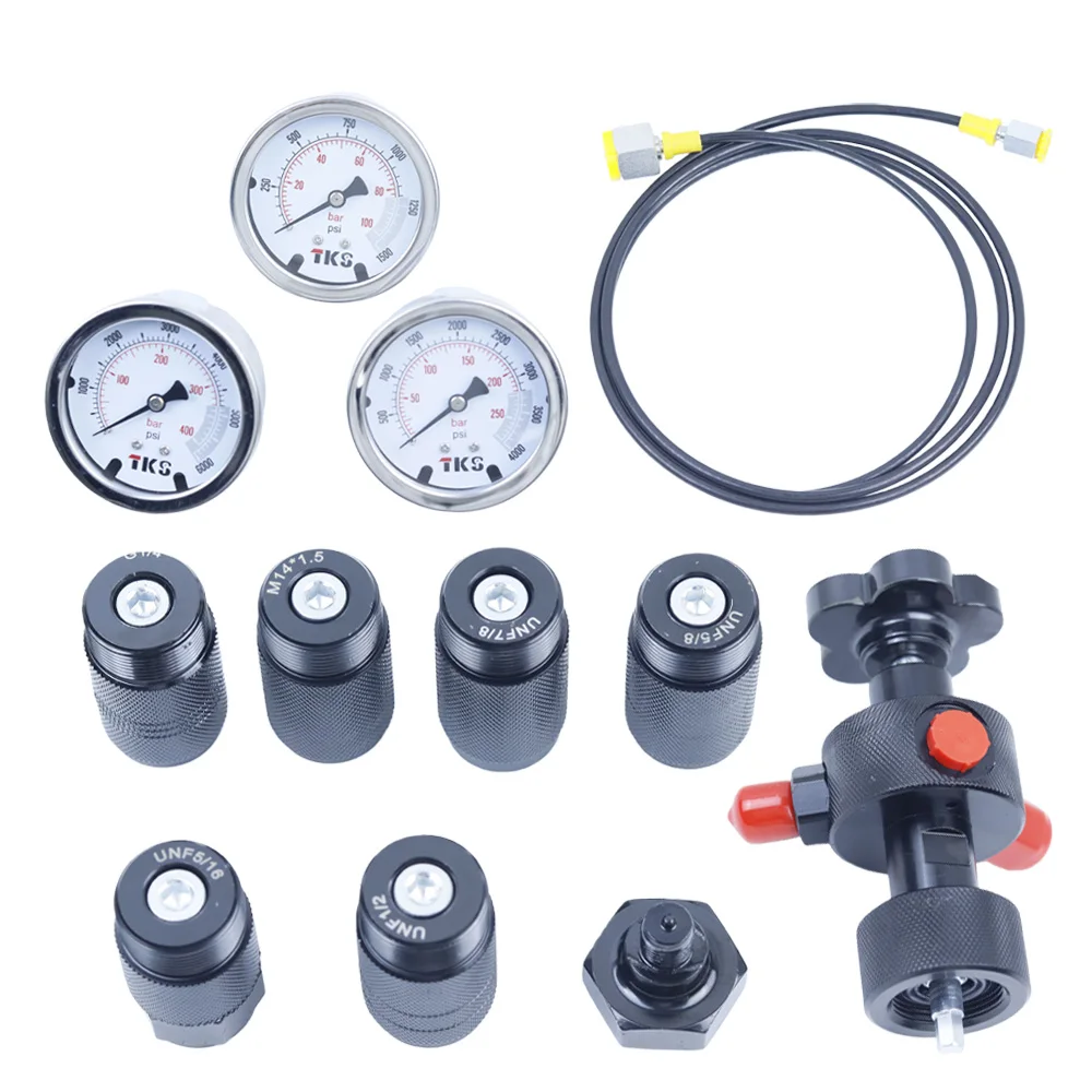 7 in 1 Hydraulic Accumulator Nitrogen Kit Pressure Test Tools for Loratory Industrial Hydraulic System Maintenance