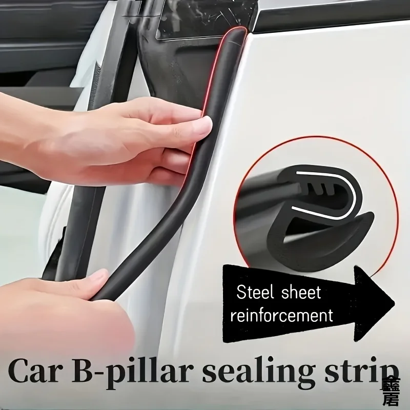 

2pcs Car B-pillar Sealing Strip with Steel Bar Car Door Edge Seal Strip Car Rubber Weatherstrip Sound Insulation Sealing Strips