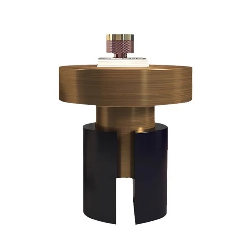 

sofa side table, stainless steel bronze small apartment sofa side table, hotel homestay round minimalist coffee table
