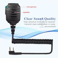 A40Z-RETEVIS Microphone Walkie Talkie Talkie Tangent Mic Shoulder Speaker PTT For Baofeng UV-5R UV82 RT622 (2 PCS)