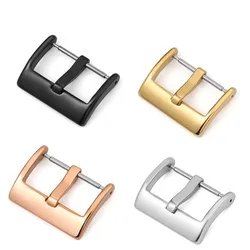 16mm 18mm 20mm 22mm 304L Stainless Steel Polished Watch Buckle Clasp Replacement for Leather Watch Strap Metal Watch Accessories