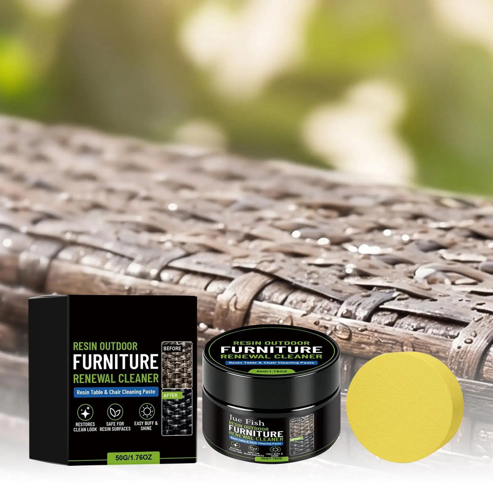 Furniture Wax 50g Outdoor Hardwood Tables Repair Wax with Sponge Furniture Restoration for Outdoor Cabinet Shine Hardwood Couch