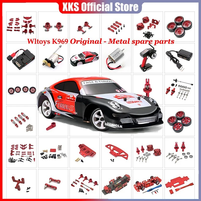 

WLtoys RC Car K969 K989 Original Spare Parts Mosquito Car1:28 PVC Car Shell Lampshade Differential Receiver Motor Gear Tire Set