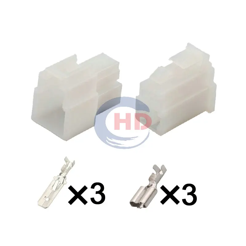 

1-20 sets 3 Pin Wire Harness Connector Electrical Socket AC Assembly 6070-3471 6070-3481