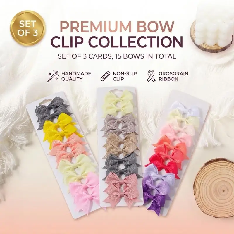 10Pcs Matte Candy Color Bow Hair Clips Set Soft Ribbon Barrettes Cute Sweet Hairpins for Women Party Wear