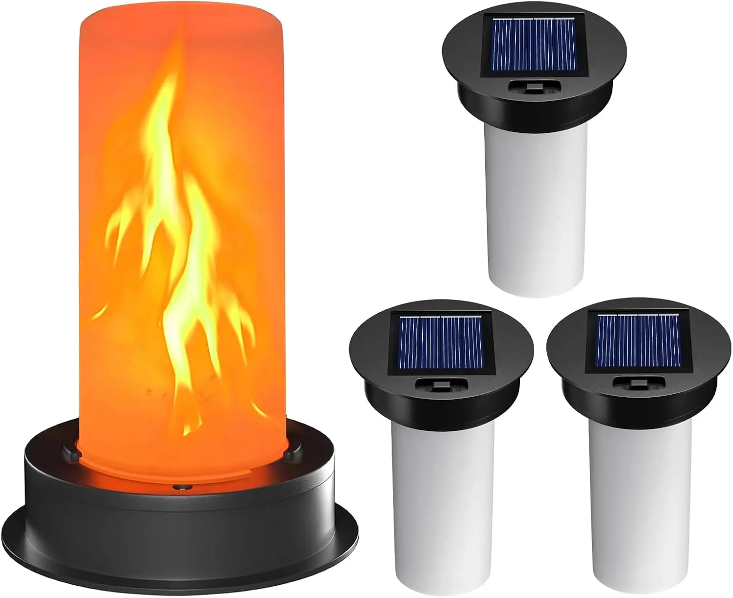 

4 Pack Solar Light Replacement Top with Flickering Flame, Waterproof for Balloon Lanterns (2.87–3.35 Inch)