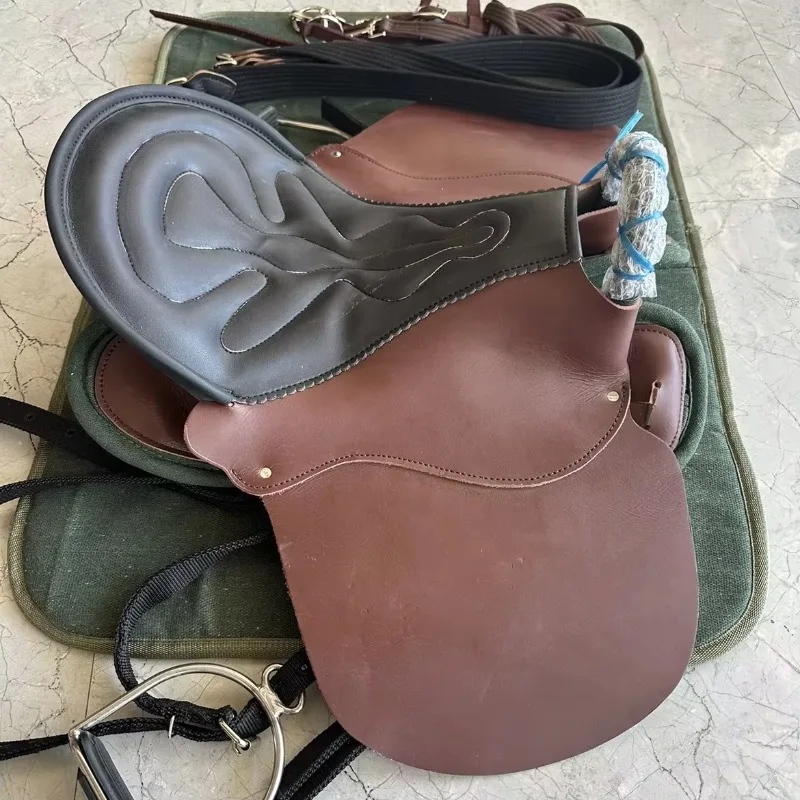Leather Large Western Saddle Cowhide Tourist Saddle for Scenic Spots