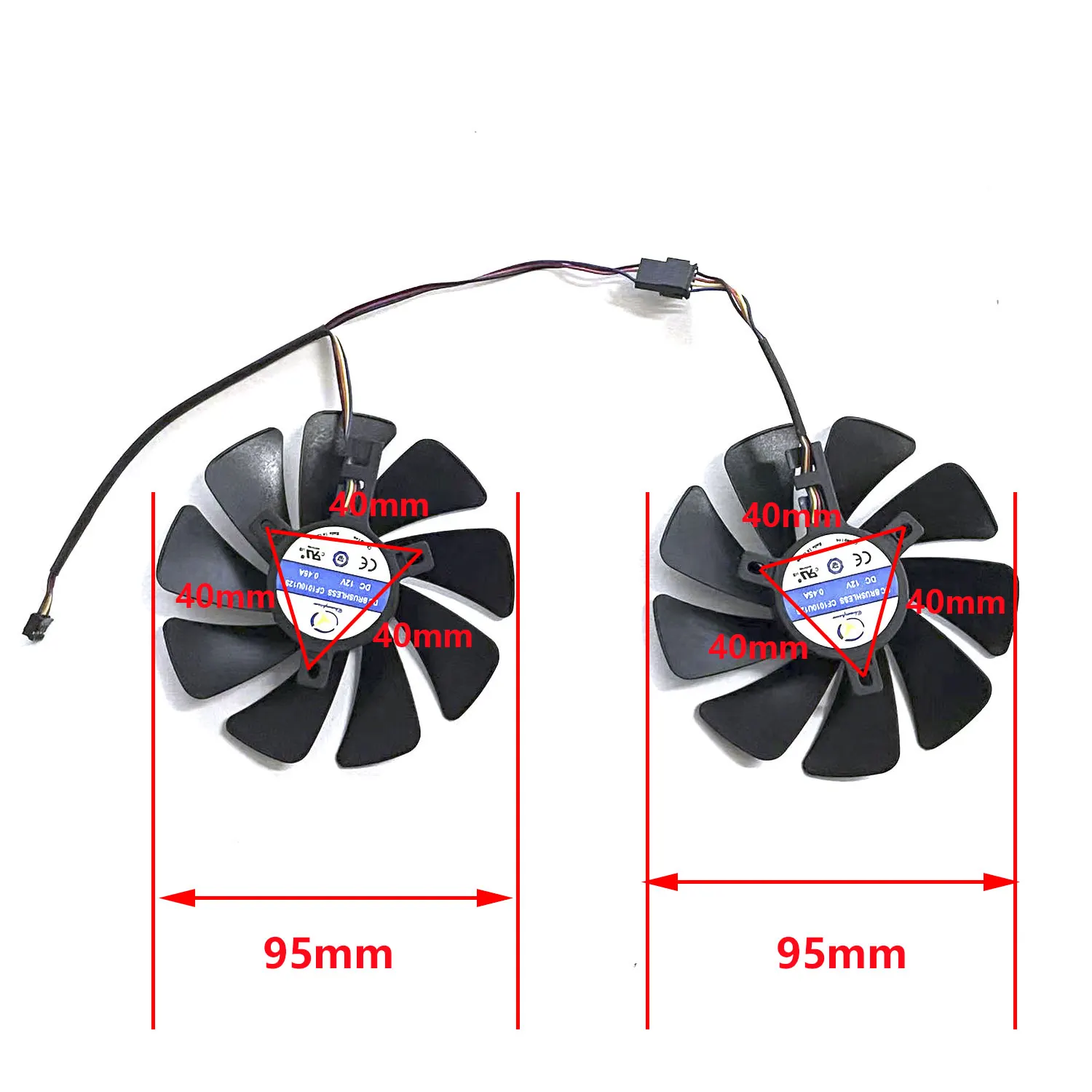 2 FAN 95MM new 4PIN RTX3070 GPU fan suitable for Panlei RTX3070 8G 3060 TI 80G graphics card cooling