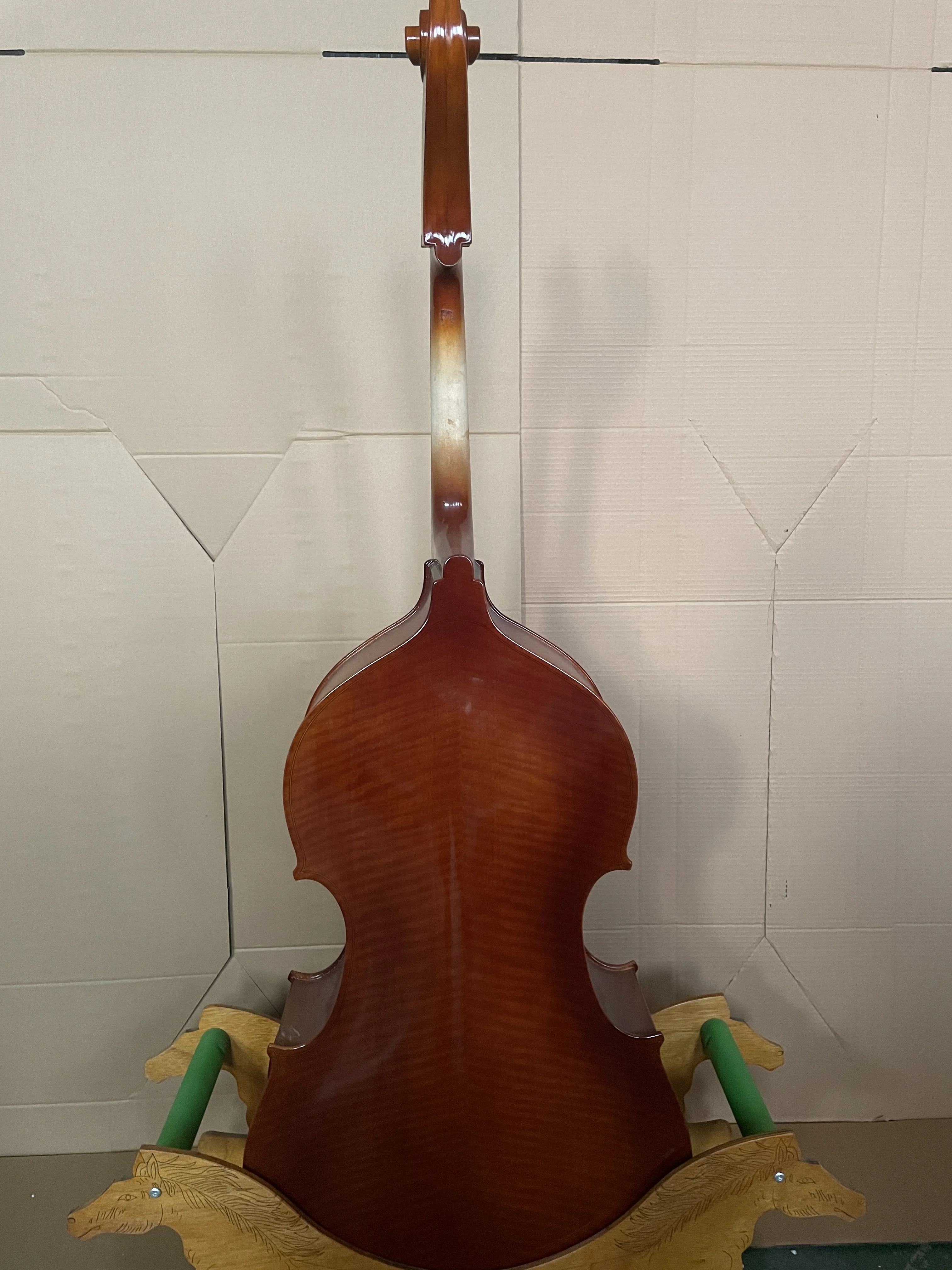 1/8 double bass, handmade plywood four string double bass with accessories