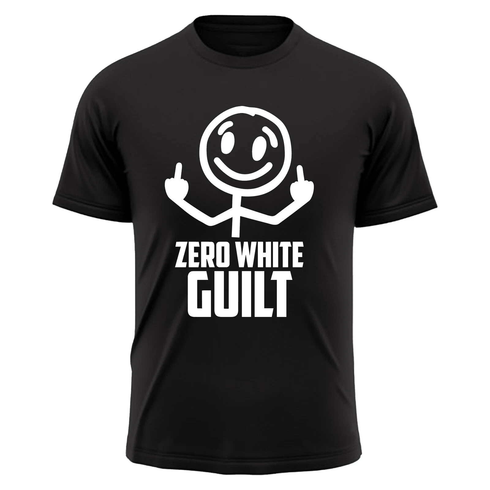 

Zero White Guilt Funny Car Men's Short Sleeve T-Shirt USA Sarcastic New - -High-end Luxury Is for Both Men and Women Top Y2k