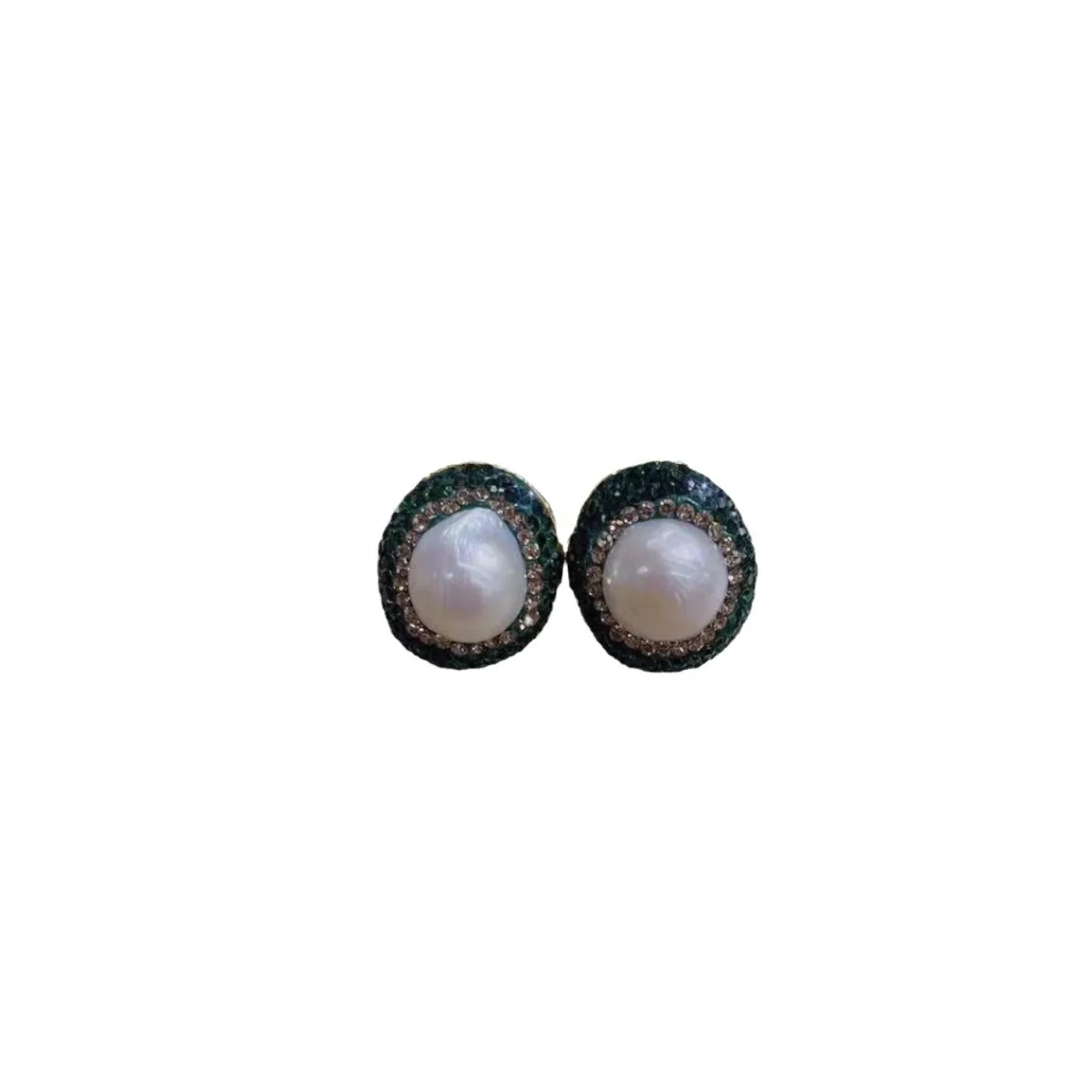 Natural Baroque pearl earrings handmade inlaid with Czech craftsmanship fine fashion cross-border personalized jewelry earrings