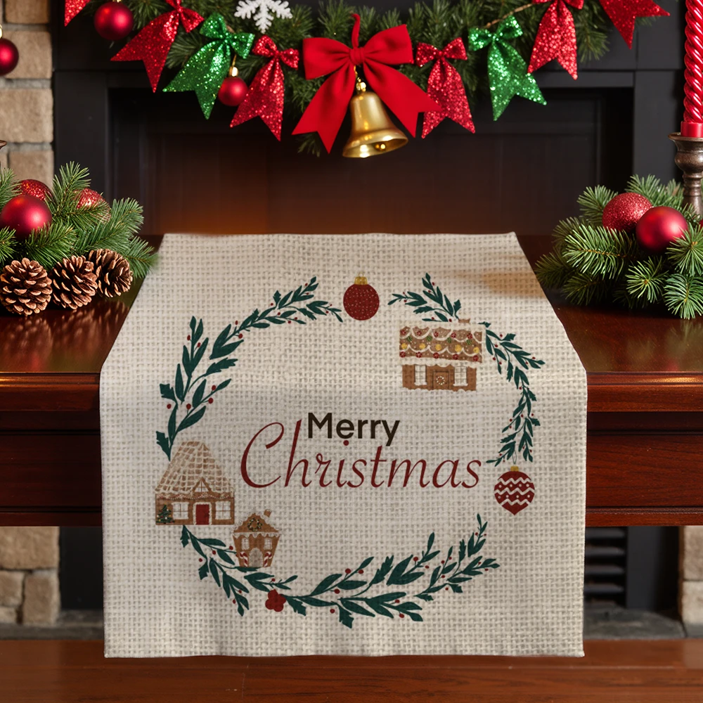 

Christmas table runners winter Table decoration and accessories for Festival home decor party Snowflake pattern tablecloth