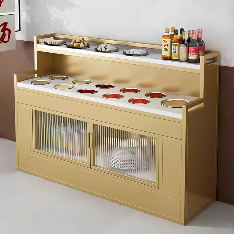 Self-service hot pot restaurant small material table commercial seasoning table with door barbecue shop dipping table Malatang