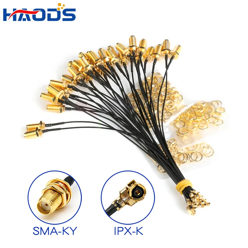 5PCS IPX-SMA 커넥터 케이블 SMA Male-uFL/u.FL/IPX-SMA Female RF1.13 RF 동축 WIFI 안테나 피그테일 연장 케이블