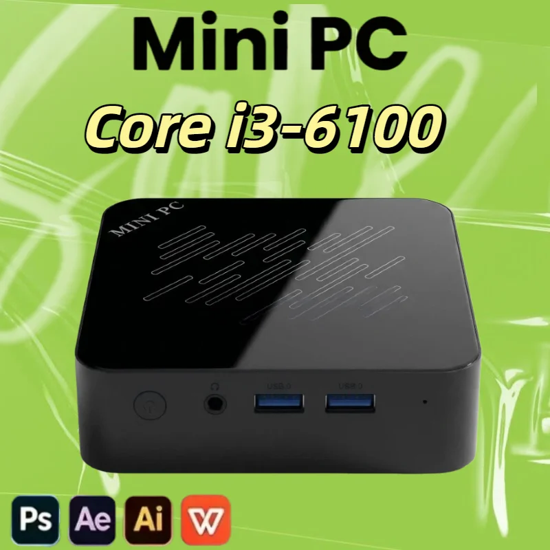 High Performance Mini PC Intel Core i3-6100 Gamer Portable Computer 16GB RAM 1/2TB SSD FHD Bluetooth WiFi6 Gaming Office 4K HDMI