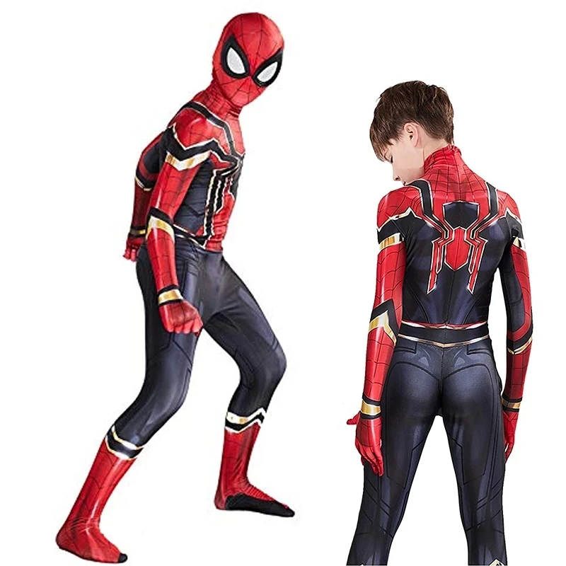 Spiderman Cosplay Bodysuit Movie Iron Spider Man No Way Home Peter Parker Cosplay Costume Zentai Jumpsuit Halloween Costume