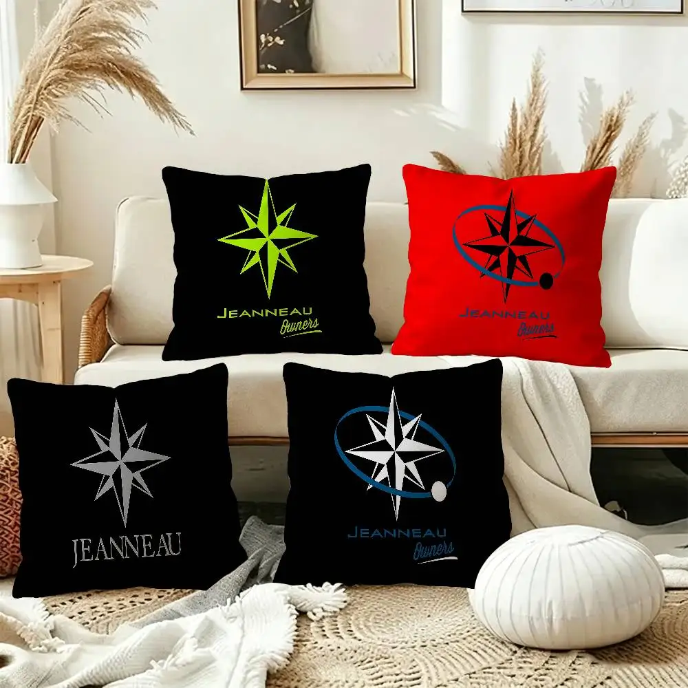 J-JEANNEAU logo Cushion Cover Polyester Sofa Cushions Decorative Throw Pillows Home Decoration Pillowcover
