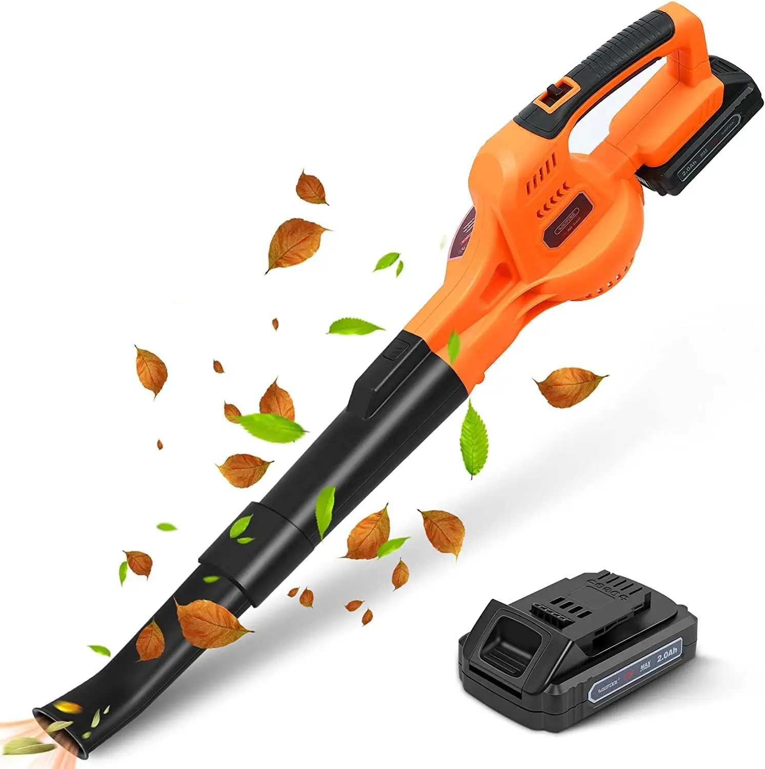 Cordless Leaf Blower with Battery and Charger, Leaf Blower Battery Operated, Rechargeable Electric Handheld Leaf Blower Variable