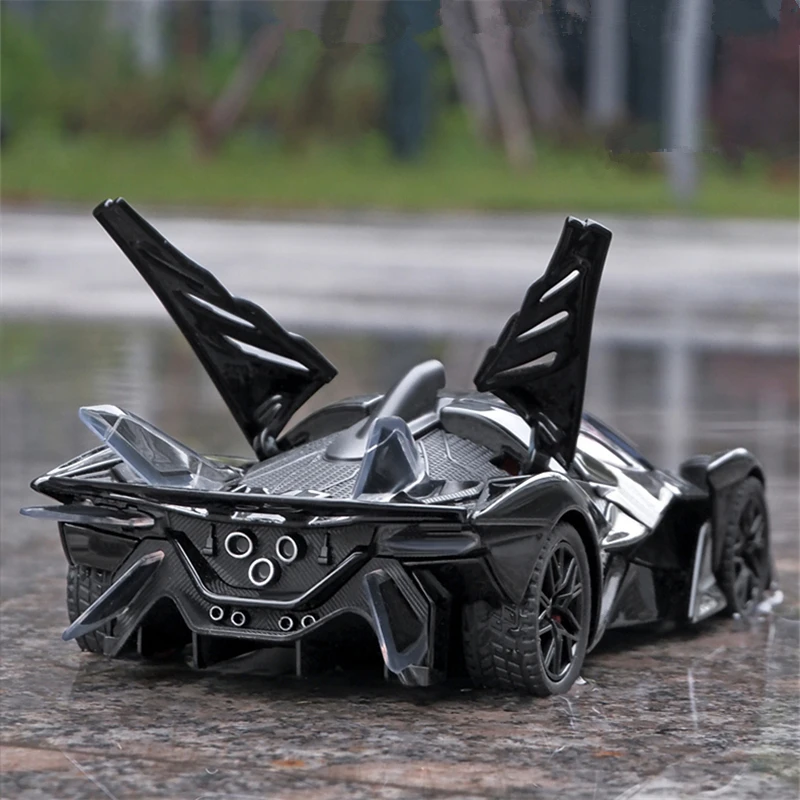 1:24 Apollo Project EVO Alloy Sports Car Model Diecast Metal Super Racing Car Model Simulation Sound and Light Children Toy Gift