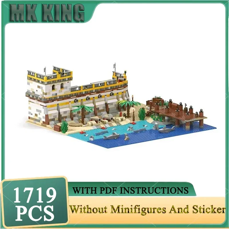 

Shark Bay-Forgotten Coastal Fortress Model Moc Building Block Modular Technology Build Toy Brick DIY Assembly Christmas Gift