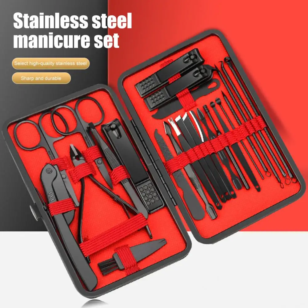 Z etui podróżnym ze sztucznej skóry Zestaw do pielęgnacji paznokci ze stali nierdzewnej Profesjonalny zestaw do manicure świątecznego ze stali nierdzewnej Paznokieć dla kobiet