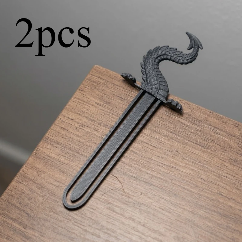 2Pcs Dragon Tail Bookmark, Unique Fantasy Style Reader Accessory, Scaled Dragon Mythical Design, Artistic Reading Gift for Fanta