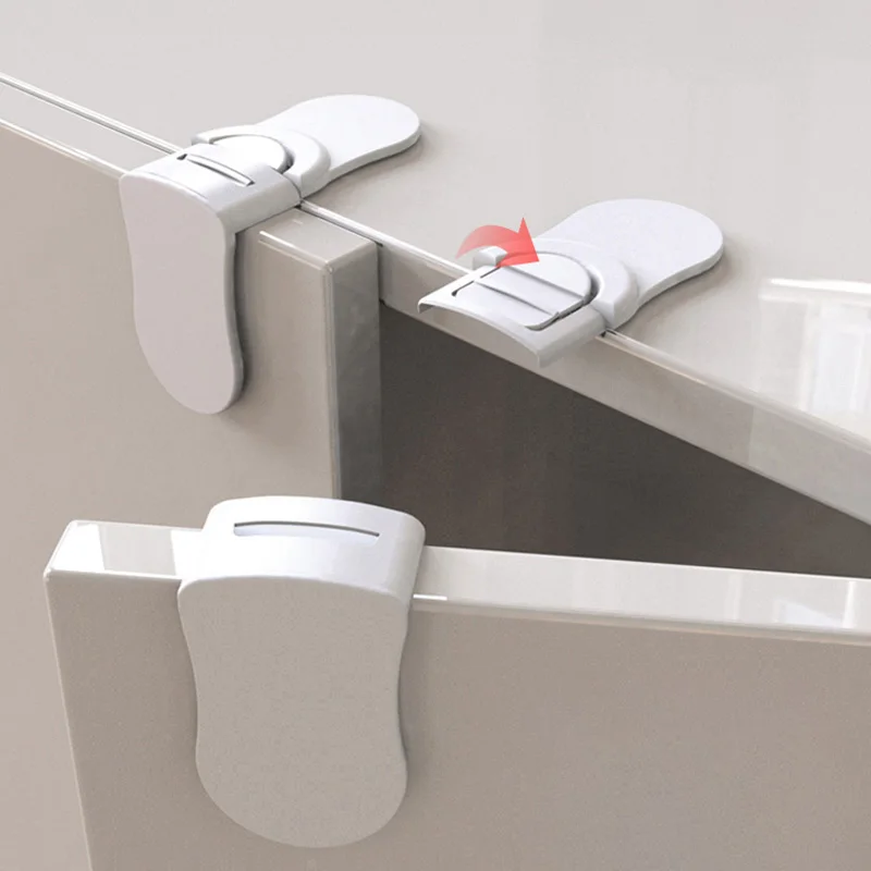 Home Baby Safety Locks Drawer Lock Anti-Pinching Hand Cabinet White Drawer Locks Refrigerator Lock Buckle Children Protection