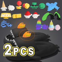 2pcs Luminous Detachable Fins for Slippers Shine In Dark Summer Adult Shark Slippers Shoes Ice Cream Mushroom Accessories Unisex