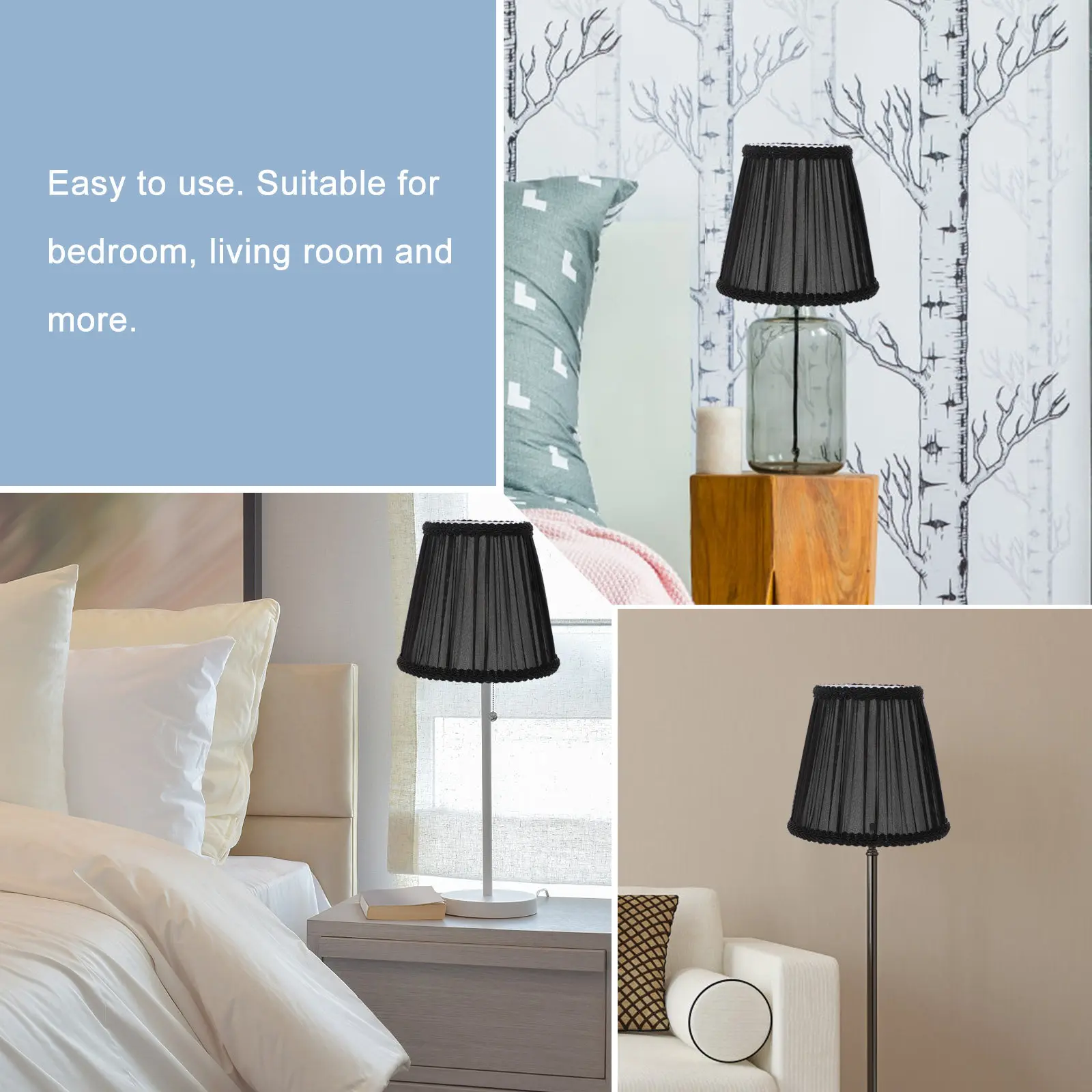 1Pcs Premium Cloth Lampshade Clip Fit Lamp Cover for Ceiling Desk Floor Lamps Decorative Fabric Lamp Shade Natural Warm