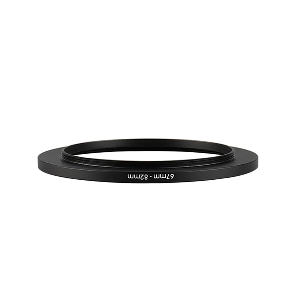 Alumínio preto Step Up Filter Ring, 67mm-82mm, 67-82mm, 67-82mm, adaptador de lente para Canon, Nikon, Sony, câmera DSLR