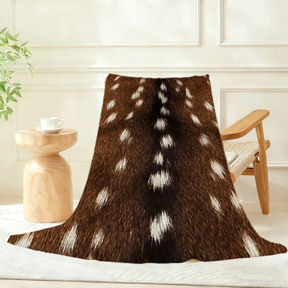 Simulated Fur Deer Blanket Throw Super Cosy Plush Living Room Sofa Couch Childish Birthday Gifts