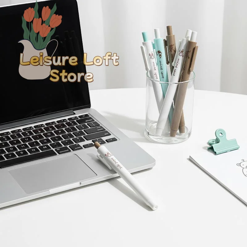 4Pcs Clever Star Aesthetic Pressing Pens Ultra Thin Super Smooth Soft Grip Stationery for Students Diary Journal