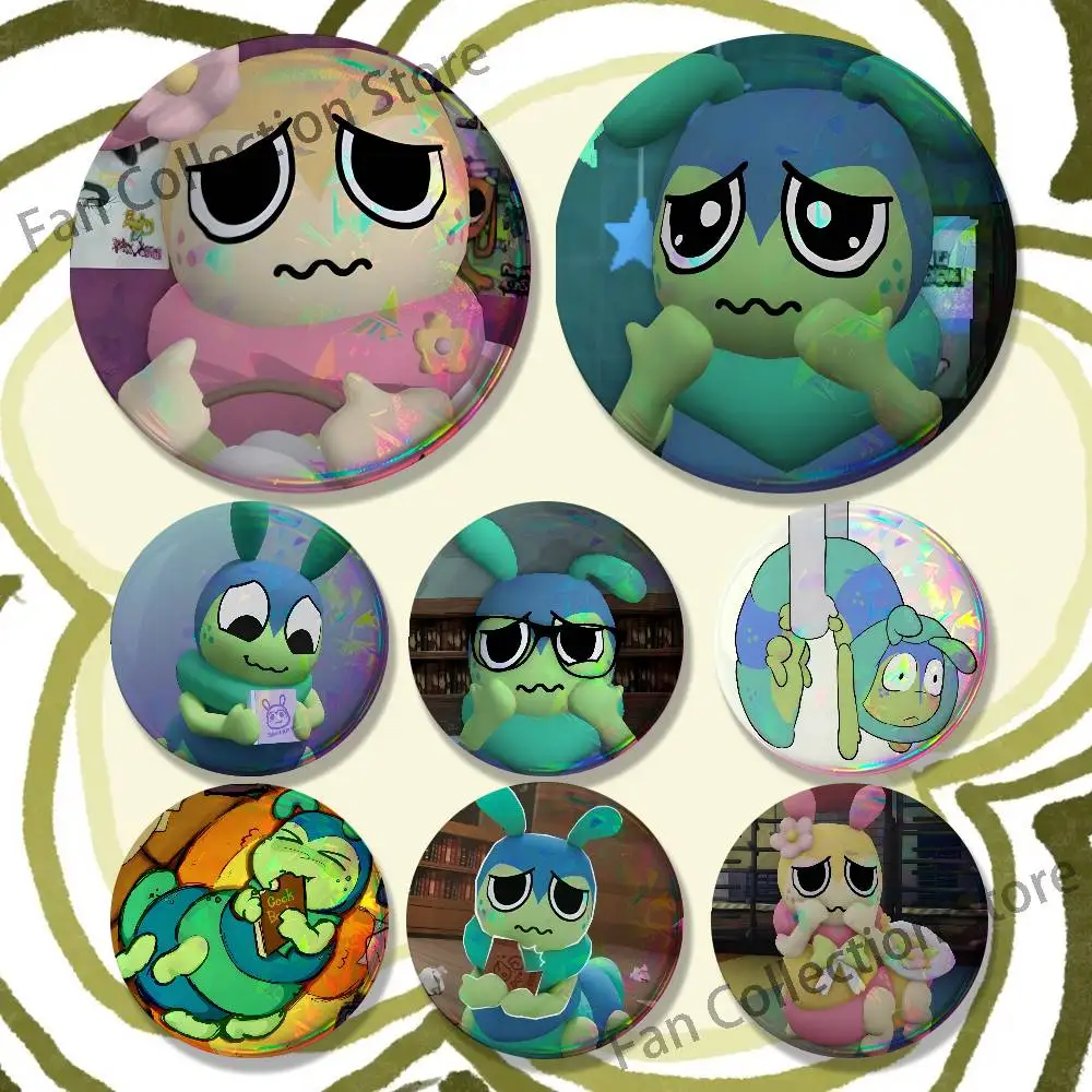 Game D-Dandy-s S-Squirm Enamel Pins Funny Cartoon Characters Badge Fashion Jewelry Accessories Round Snap-in Brooch on Backpack
