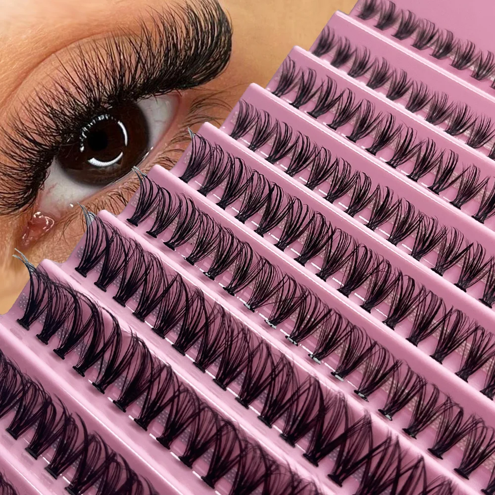 200 Cluster 20D Fake Eyelashes Natural Eyelash Extension 8-16mm Mixed 3D Russian Volume Indivdiual Eyelash bunches Makeup Lashes