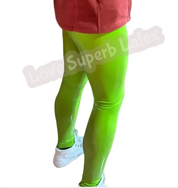 Leggings de látex masculinos frescos hechos a mano, pantalones de goma sin cremallera, cintura media, ropa Sexy para discoteca XS a XXXL personalizada