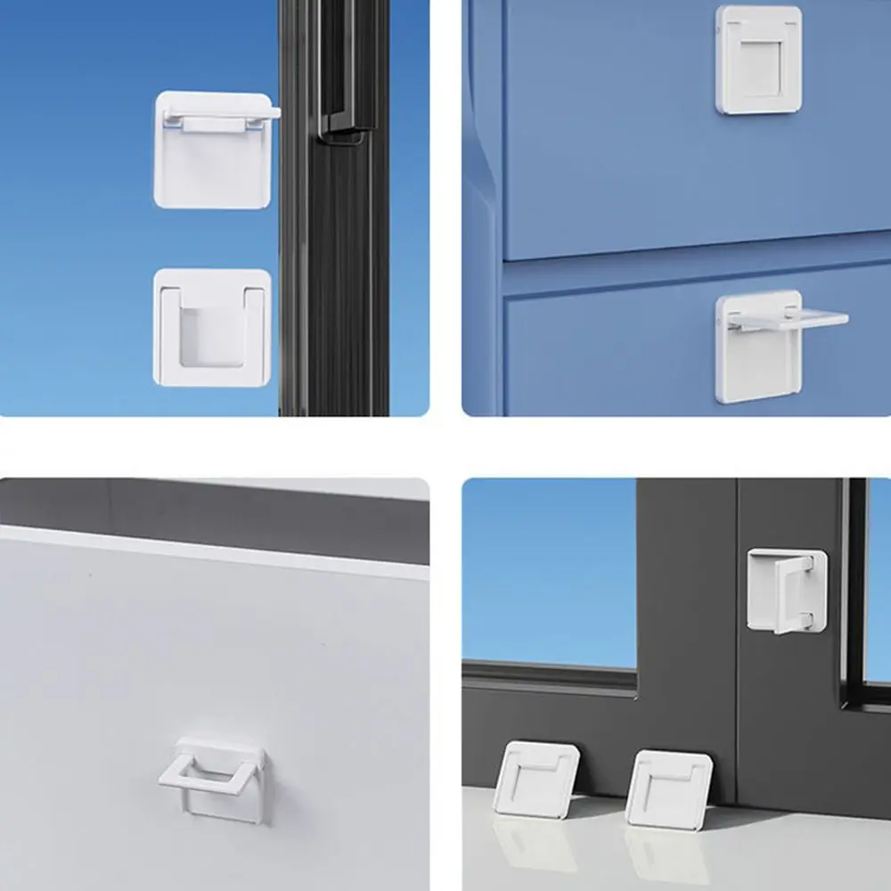 Durable Square Shape Anti-opening Anti-pinch ABS Cabinet Door Lock Window Limit Lock Sliding Door Stopper Baby Safety Lock