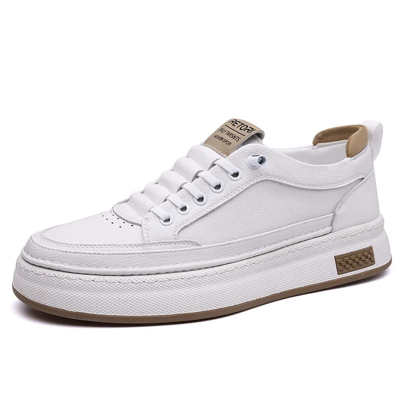 

Spring Autumn New Designer White Board Shoes for Men New Designer Casual Leather Sneakers Male Soft Sole Fashion Zapatos Hombre