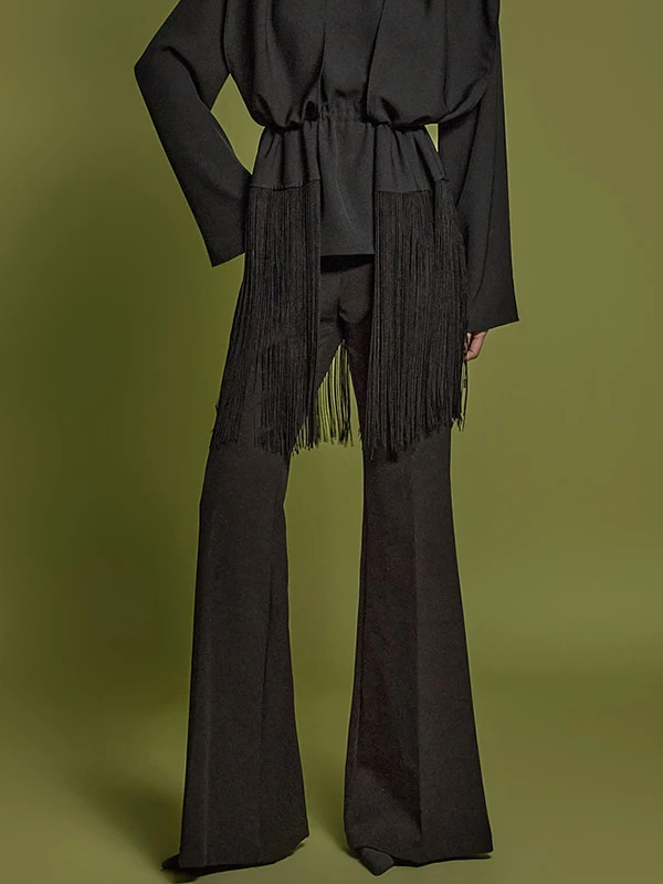 

Умные брюки-клеш Smart Queen с высокой талией, облегающие, однотонные, для женщин, весна-лето, новинка, для офиса, длинные брюки